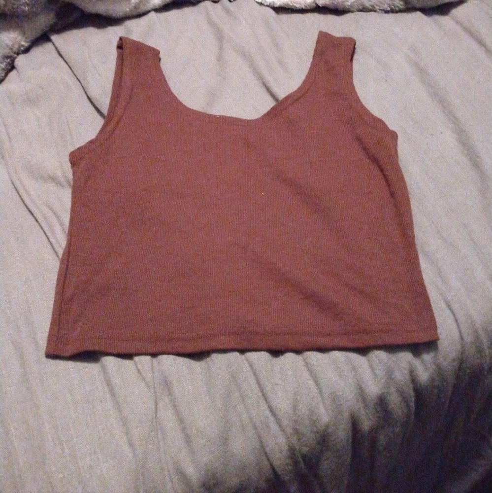 Shein brown crop tank top size large
